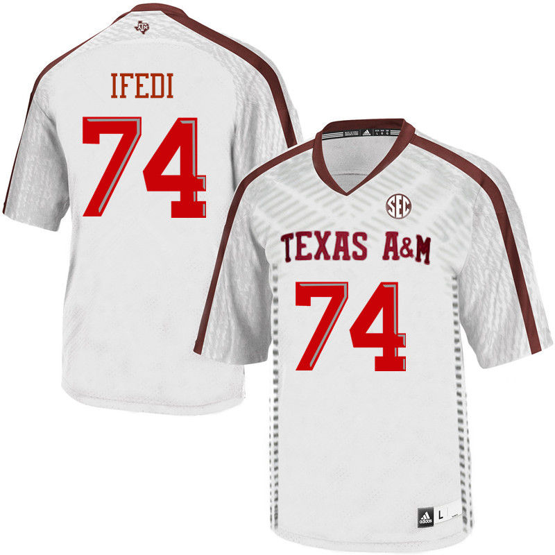 Men #74 Germain Ifedi Texas A&M Aggies College Football Jerseys-White - Click Image to Close